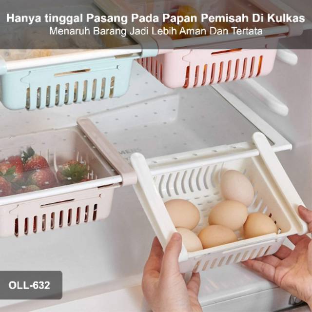 Kotak Penyimpanan Kulkas/Laci Keranjang Serbagunaa