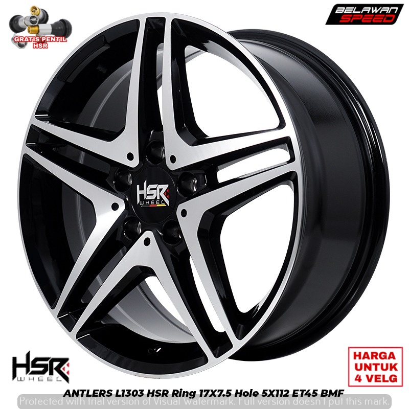 VELG MOBIL RACING RING 17 HSR ANTLERS RING 17 PCD 5X112 UNTUK MERCY CAMRY ERTIGA INNOVA