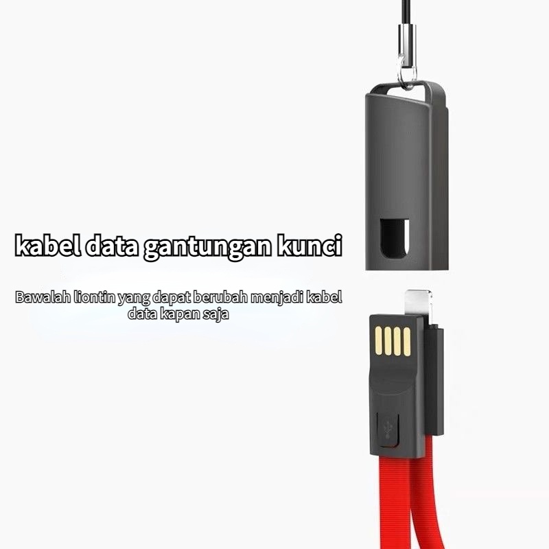 Kabel Data Android Gantungan Kunci, Gantungan Kunci Portable kabel untuk semua Android Fast Charging Gantungan Kunci Pengisi Daya, Kabel Pengisi Daya Portable 20Cm, USB Mikro Tipe-c untuk iPhone Android