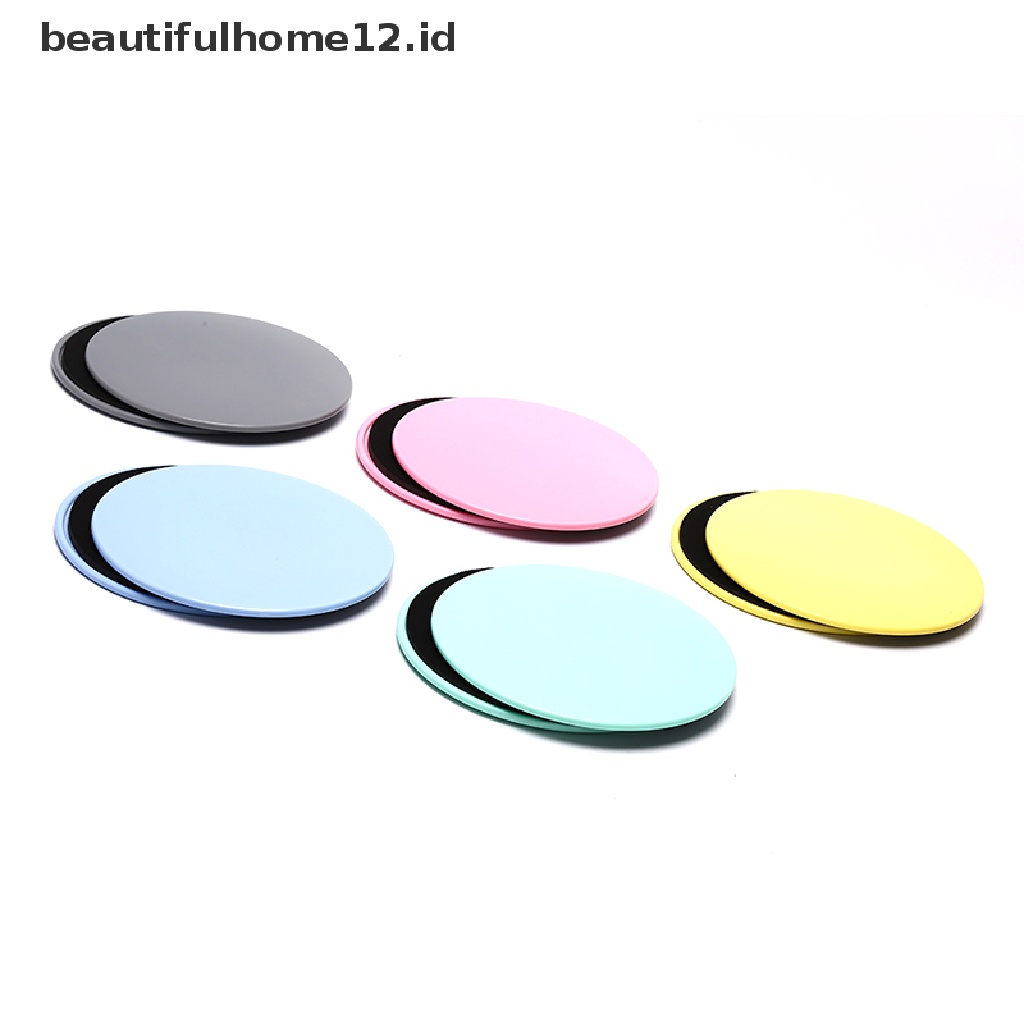 【beautifulhome12.id】 2PCS Gliding Discs Slider Fitness Disc Exercise Sliding Plate For Yoga Gym Core  .