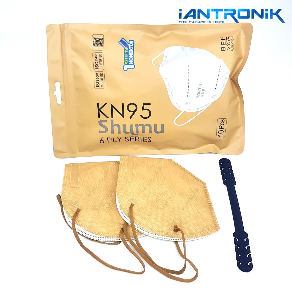 Masker KN95 Earloop 6 Ply Shumu Mouson Embos isi 10pcs Evo KEMENKES