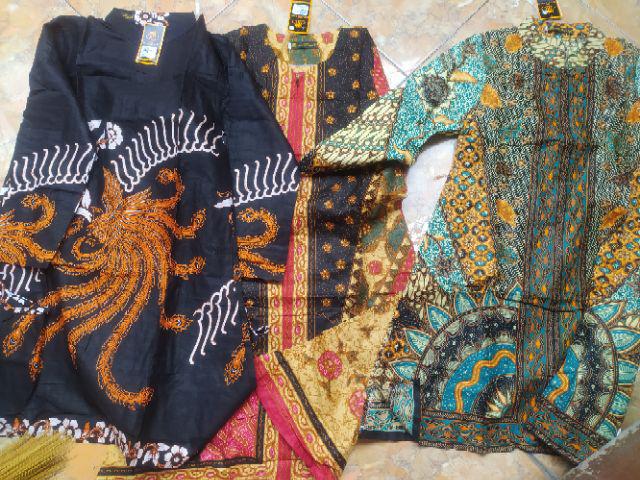 Benang Raja Tunik Batik Wanita Lengan Panjang Ukuran M L Xl