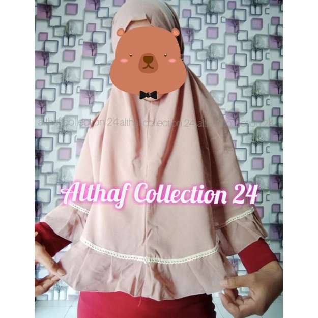 Bergo renda rempel/bergo kriwil/hijab bergo rempel