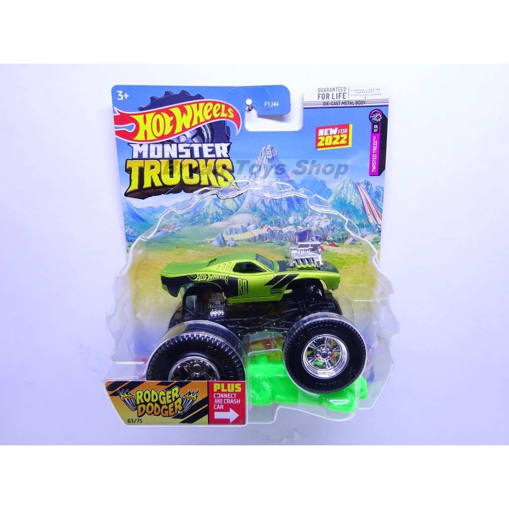 Hot Wheels Monster Trucks Rodger Dodger Hijau - New