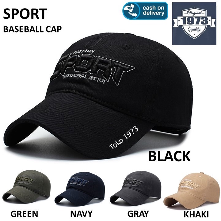 Topi Import Original Asli Import Base Ball Casual Distro Pria Terbaru Cowok Simple Keren Baseball Cap : Sport topi model kekinian