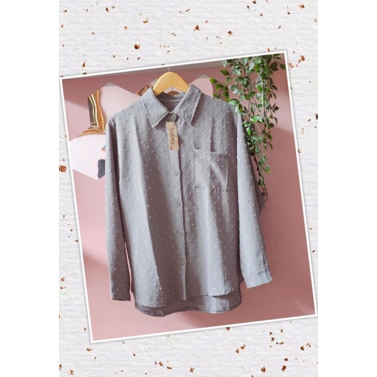 Atasan Polos Kemeja Rubi Saku Depan by Sidney