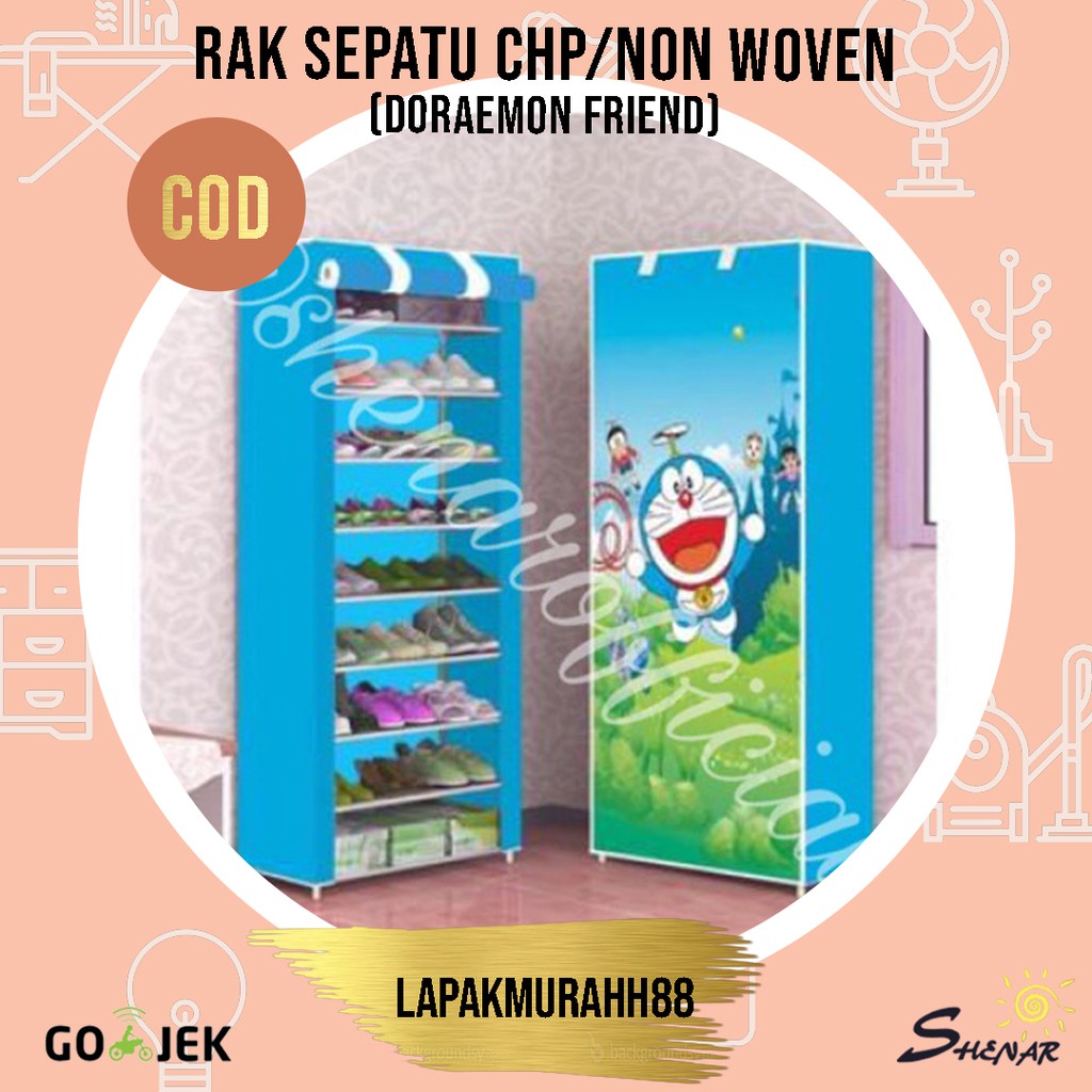 RAK SEPATU KARTUN/RAK SEPATU KAIN BERKARAKTER/RAK SEPATU MENARIK/RAK SEPATU MOTIF LUCU (RS CHP)