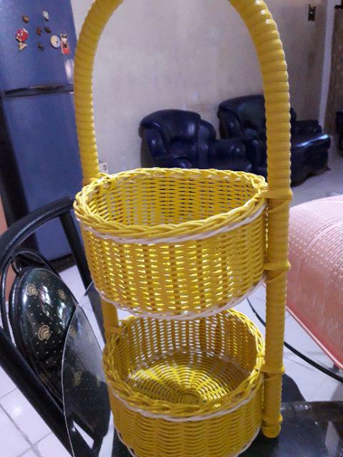 Keranjang Bumbu Rotan 2 Susun