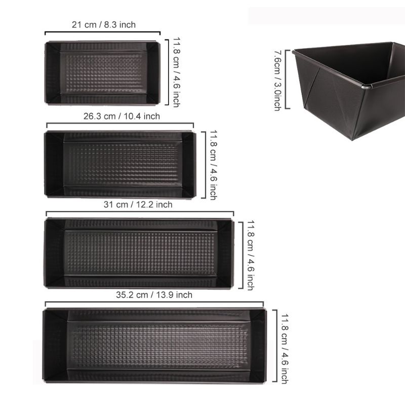 Loyang Loafpan Set isi 4 / Loyang Roti Tawar Sobek Panjang / Loyang Loaf