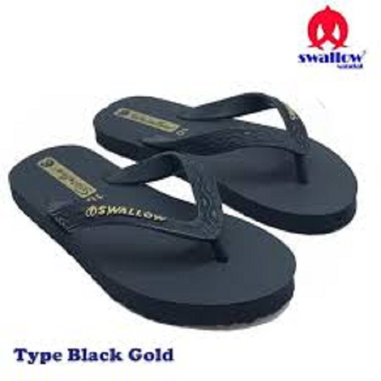 (SWALLOW BLACK MURAH) Swallow Black Dewasa Size 10 - 10.5 / Sandal Rumahan Murah / sandal Swallow