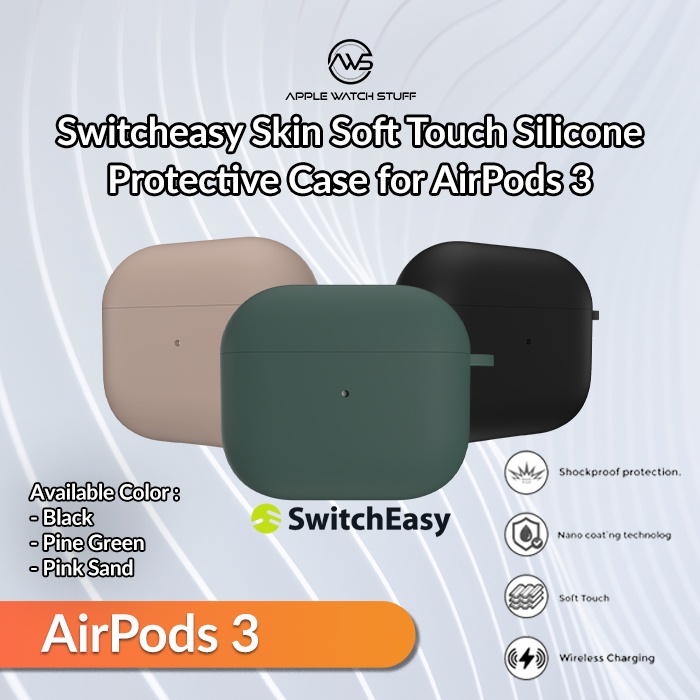 Switcheasy Skin Soft Touch Silicone Protective Case for AirPods 3