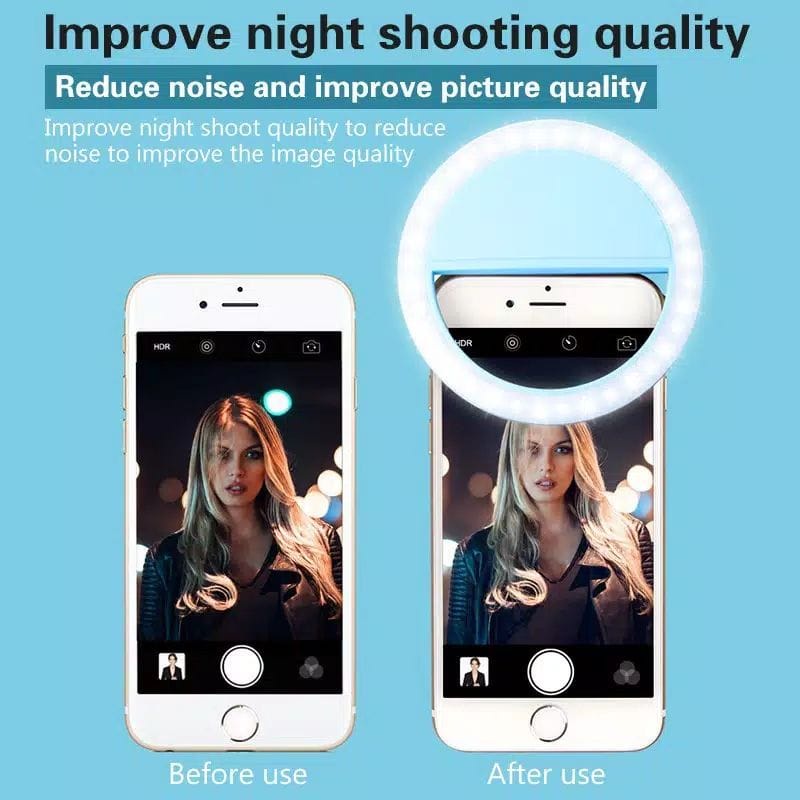 LAMPU SELFIE RING LIGHT LED MINI JEPIT BULAT UNTUK KAMERA PORTABLE USB