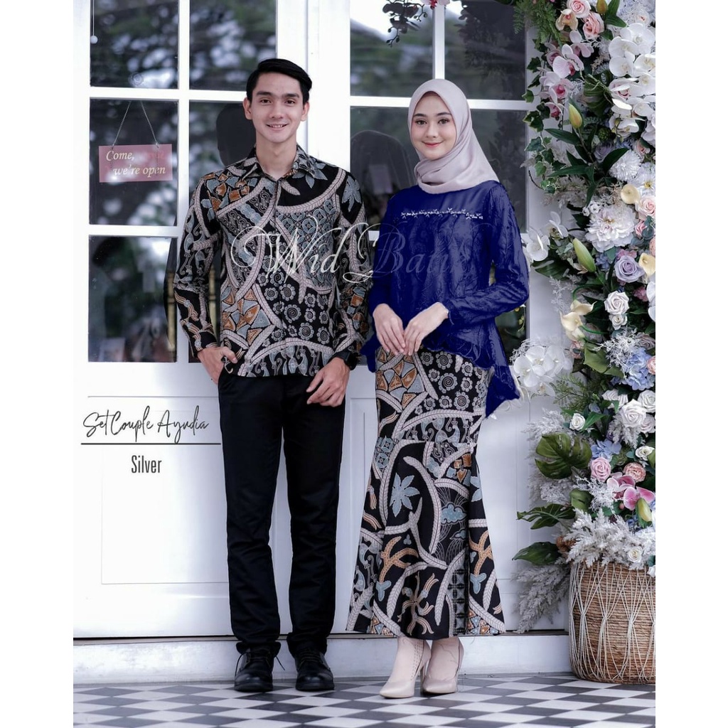 KHANSABATIK [ADA JUMBO] BISA COD CALIANA BAJU COUPLE BATIK KEMEJA PRIA KEBAYA TERBARU WANITA BROKAT PASANGAN KEBAYA COUPLE KONDANGAN LAMARAN TUNANGAN FULL BROKAT VELVET BAHAN KATUN PREMIUM TERBARU 2022 BAJU SARIMBIT PASANGAN KELUARGA FASHION MUSLIM