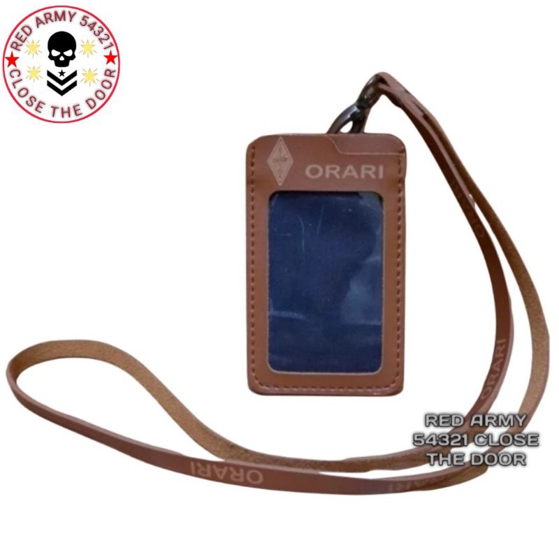 

Holder ID Card Kulit - Tali Lanyard Nametag ORARI