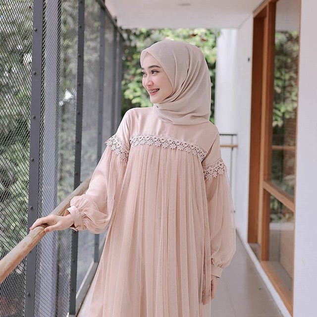 ZOYYA Dress Pesta Tille Renda / Long Dress Brukat / Dress Muslim / Dress Kondangan