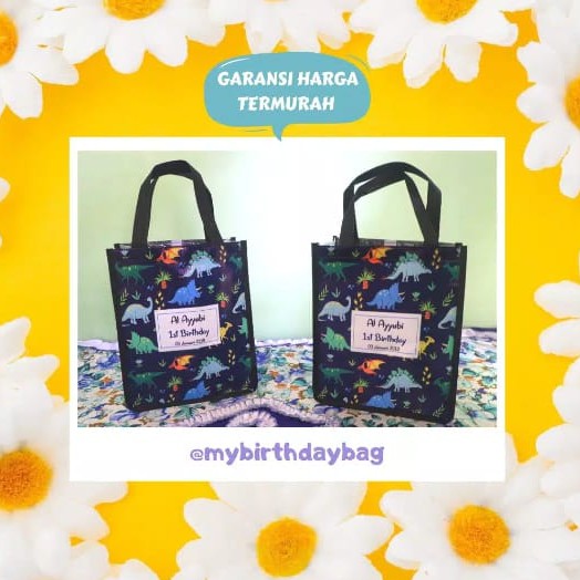 

souvernir goodie bag dino birthday custom tote bag pvc