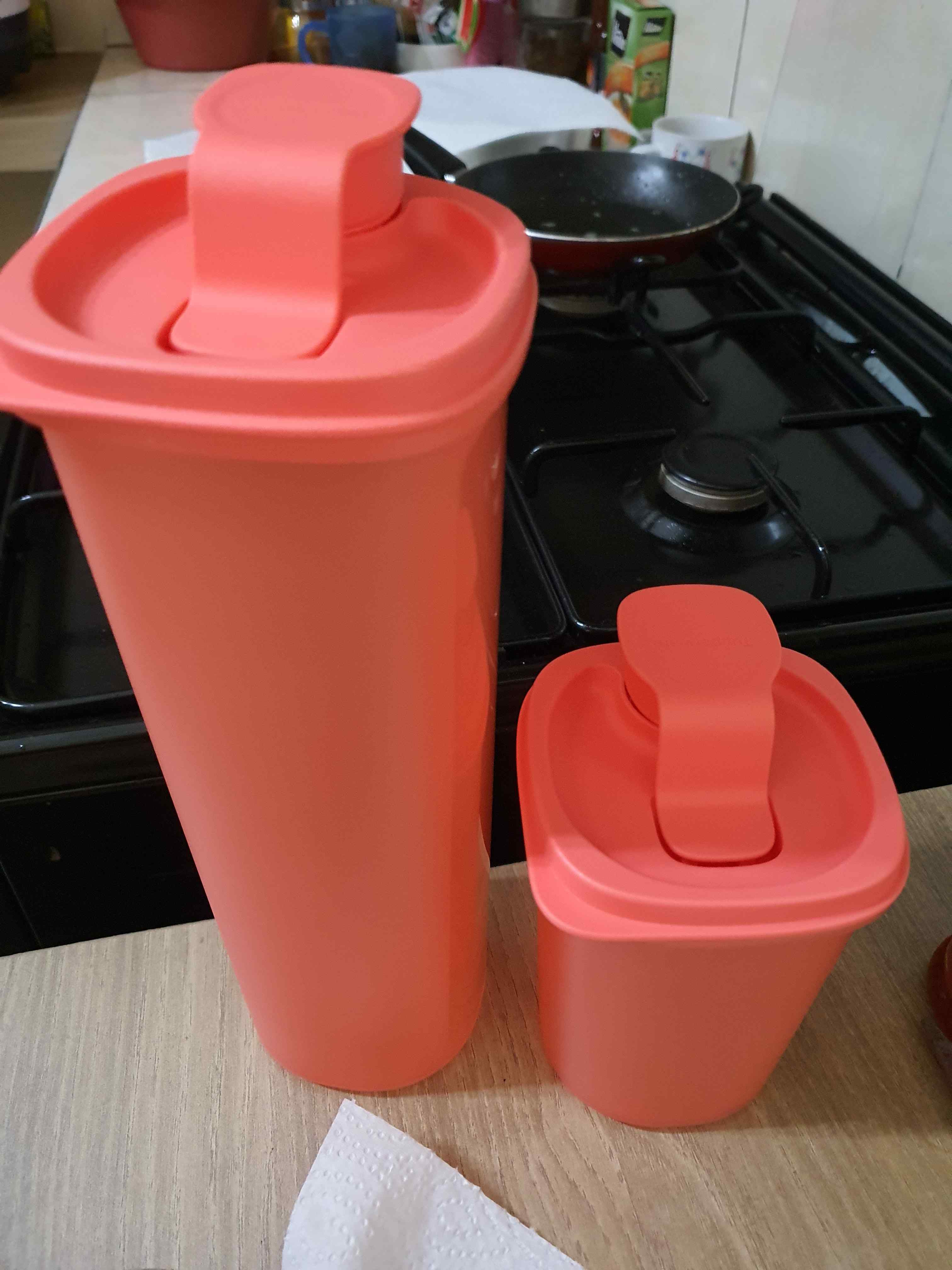 Cooking Oil Tempat Botol Minyak, Kecap,smart Saver Round/ezy Pour / Tempat Minyak/2 Pcs Tupperw