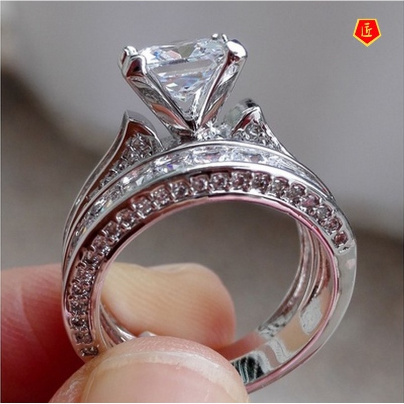 [Ready Stock]Personalized Moissanite Diamond Ring Set