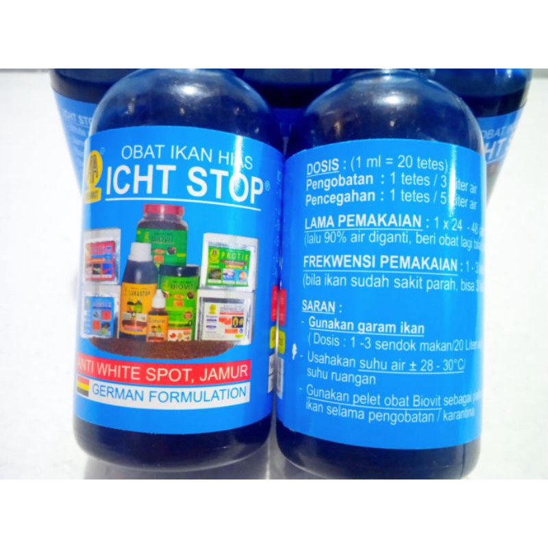 ICHT STOP Obat Biru Ikan Anti White Spot Jamur Sirip Kuncup 75 ml