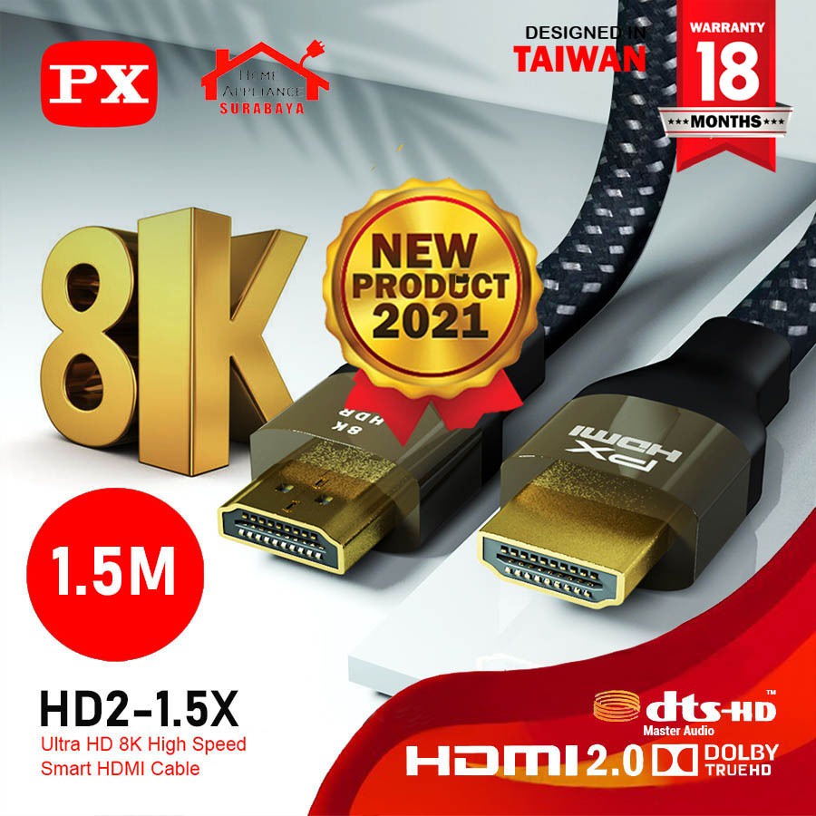 Kabel HDMI 2.1 High-Speed 8K HDR PX HD2-1.5X Smart HDMI Cable 1.5M