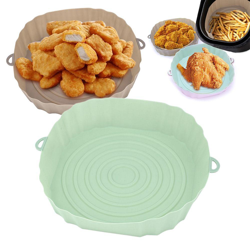 Solighter 2Pcs Panci Silikon Reusable Tray Cooking Untuk Air Fryer