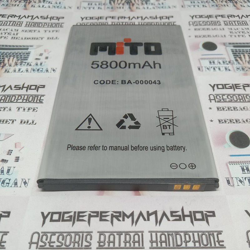 BATRE BATREI BATERAI BATTERY MITO TAB T-550 T550 T 550 BA00043 BA-00043 BA 00043 (5800 mAh) ORIGINAL