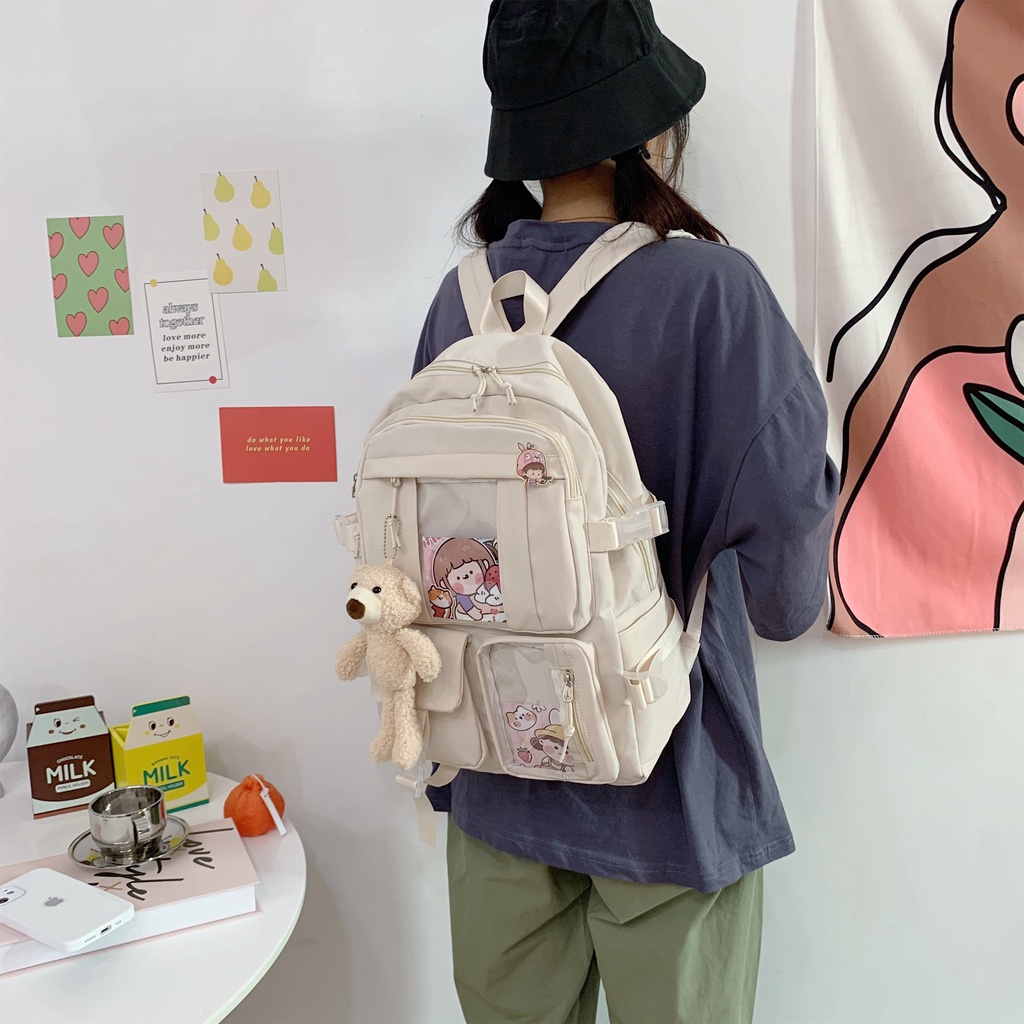 WYK115 Tas Ransel Wanita Pria Sekolah Kuliah Gambar Backpack School Impor TKM