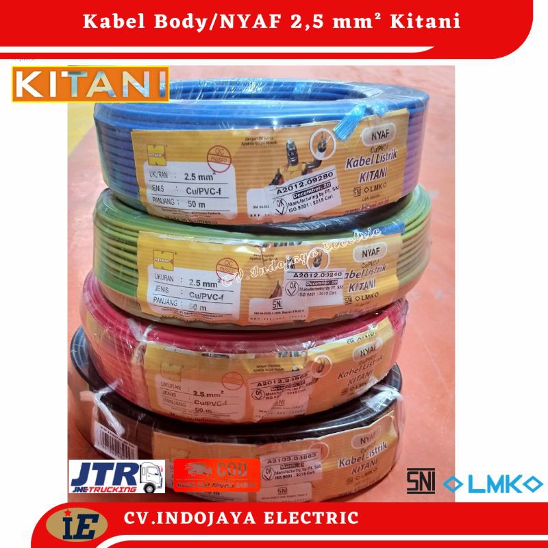 Kabel Serabut Nyaf 1x2,5 Kitani Kabel Panjang 50 meter Kabel Listrik
