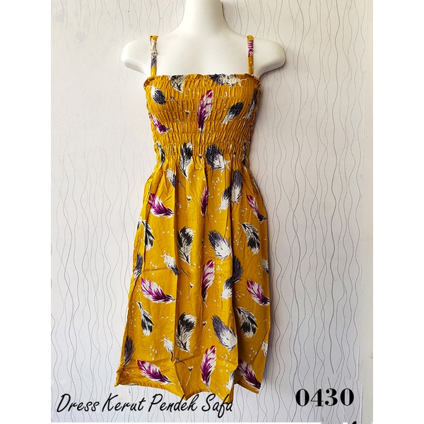 Sweet Honey ~ Dress Kerut Pendek Bali Safa Semok Smoken Motif Bunga Mawar Vanessa dan Etnik Tali Satu BH Part 2