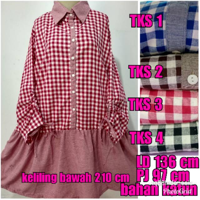 Tunik katun/tunik rempel/tunik serut/tunik/tunik kotak/tunik/tunik jumbo/tunik xxxl/tunik big size