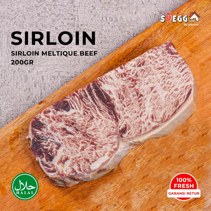 

Sirloin Beef Steak Premium 200 Gr meltique/ Daging Steak Sapi Sirloin Halal by Steggo