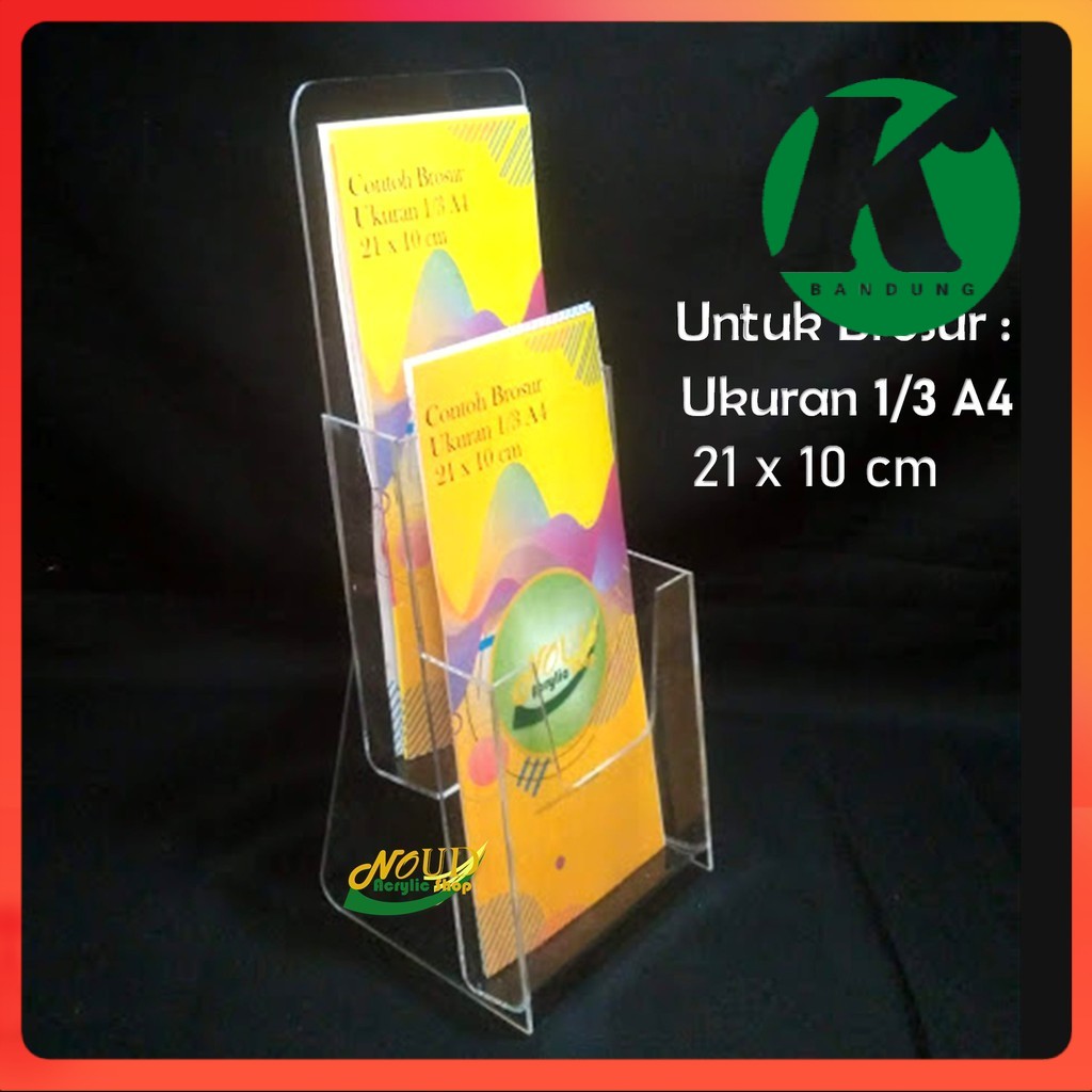 

Tempat Brosur Akrilik Standing leaflet - 2 susun - Ukuran Sepertiga A4