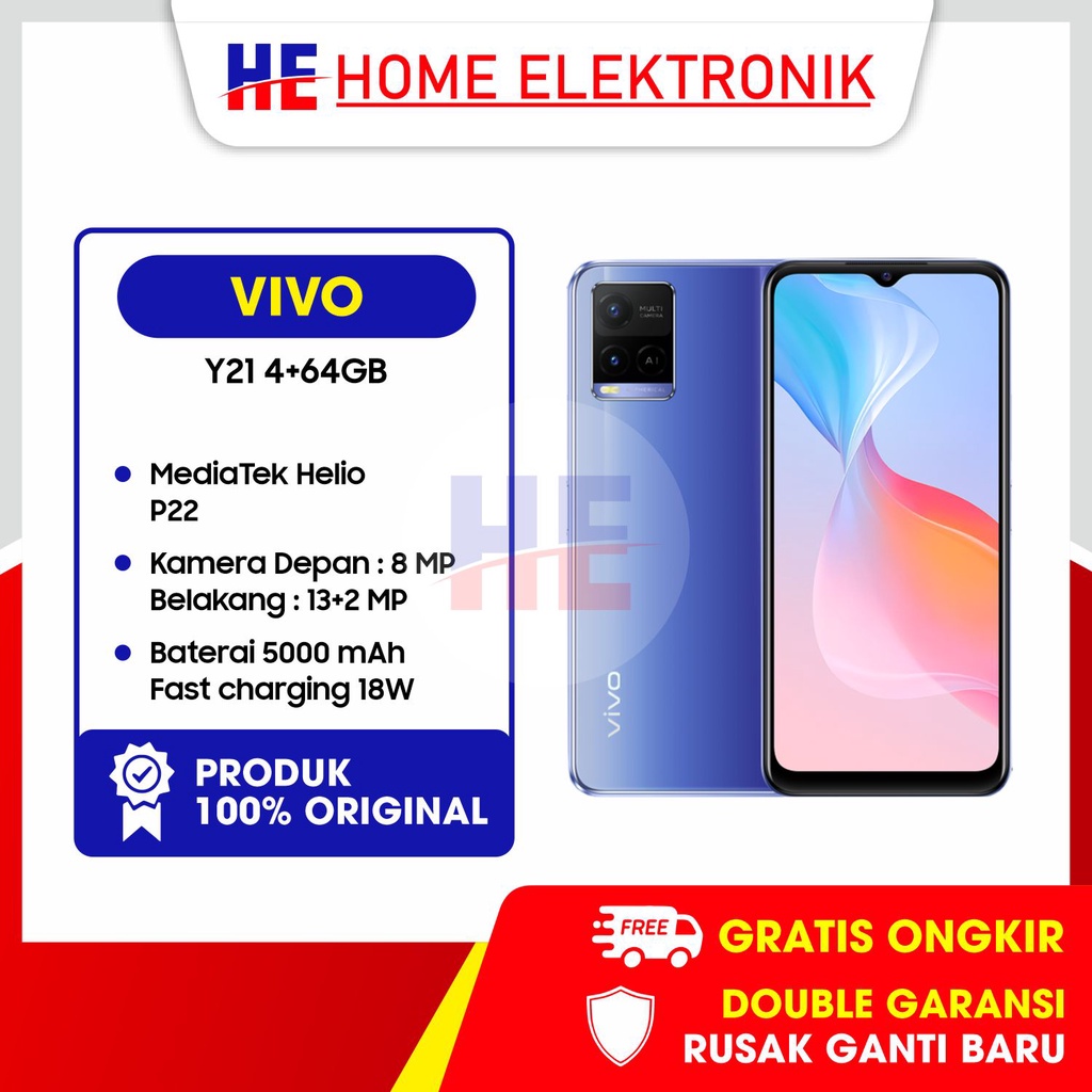 Jual Vivo Y21/Y21A 4/64GB Garansi Resmi 1 Tahun | Shopee Indonesia