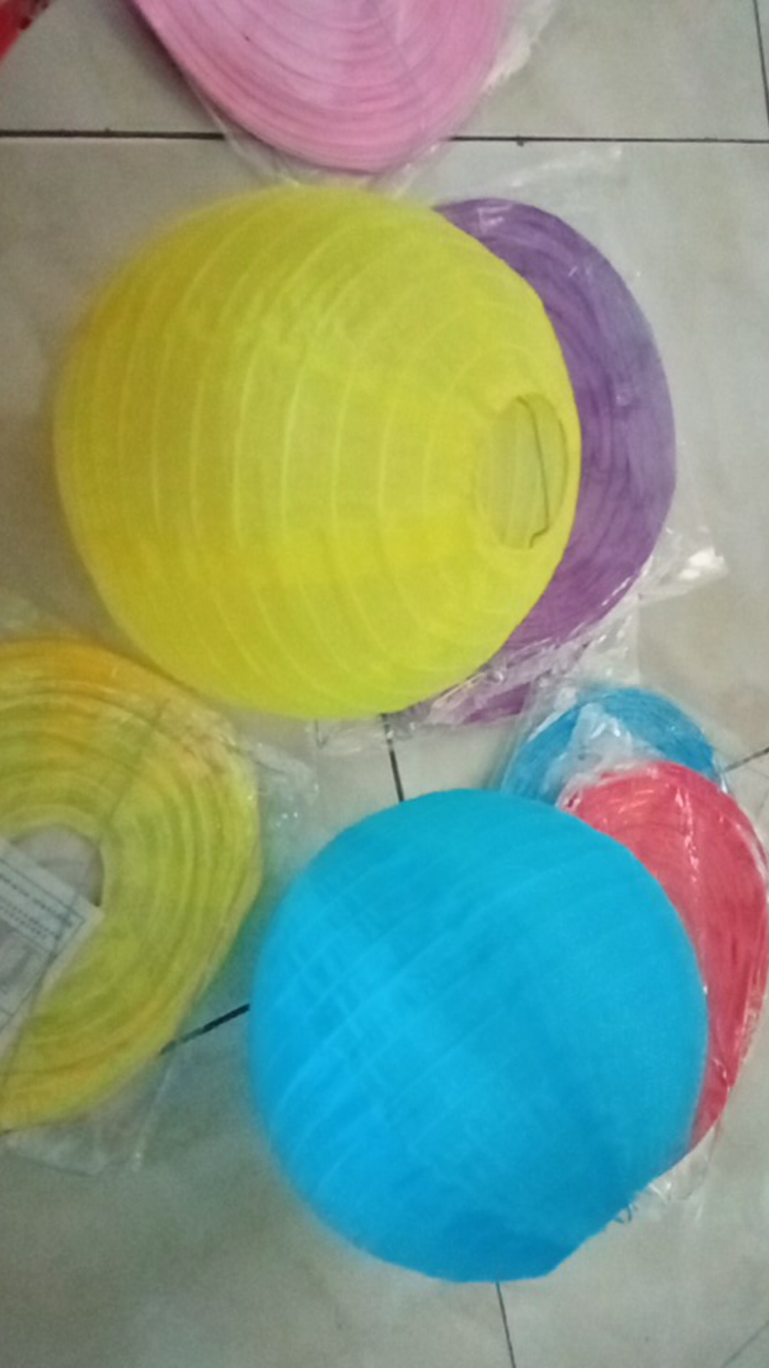 Lampion Kain Polos Warna Warni 20cm 8inch