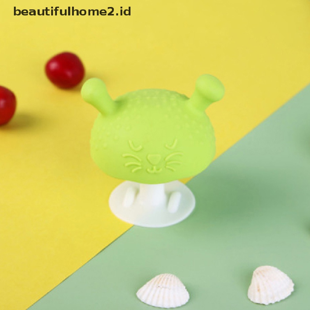 (Beautifulhome2.Id) Mainan Teether Bentuk Jamur Bahan Silikon Untuk Bayi