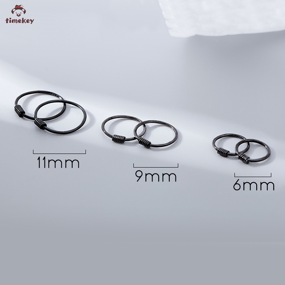 【TK】1PC Fashion Simple Silver 6mm 9mm 11mm Anti Allergy Earring Women Jewelry Gift