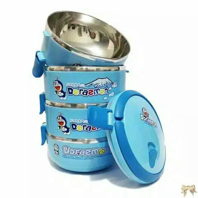 marvelashop Rantang 4 Susun Karakter Hellokitty Doraemon Minion
