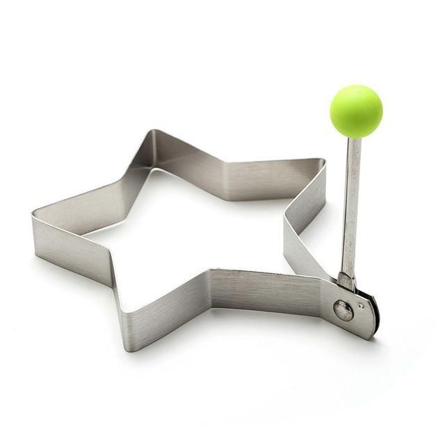 Cetakan Telur Pancake Puding Kue Alat Masak Dapur Bentuk Bulat Diy-Perak Bintang