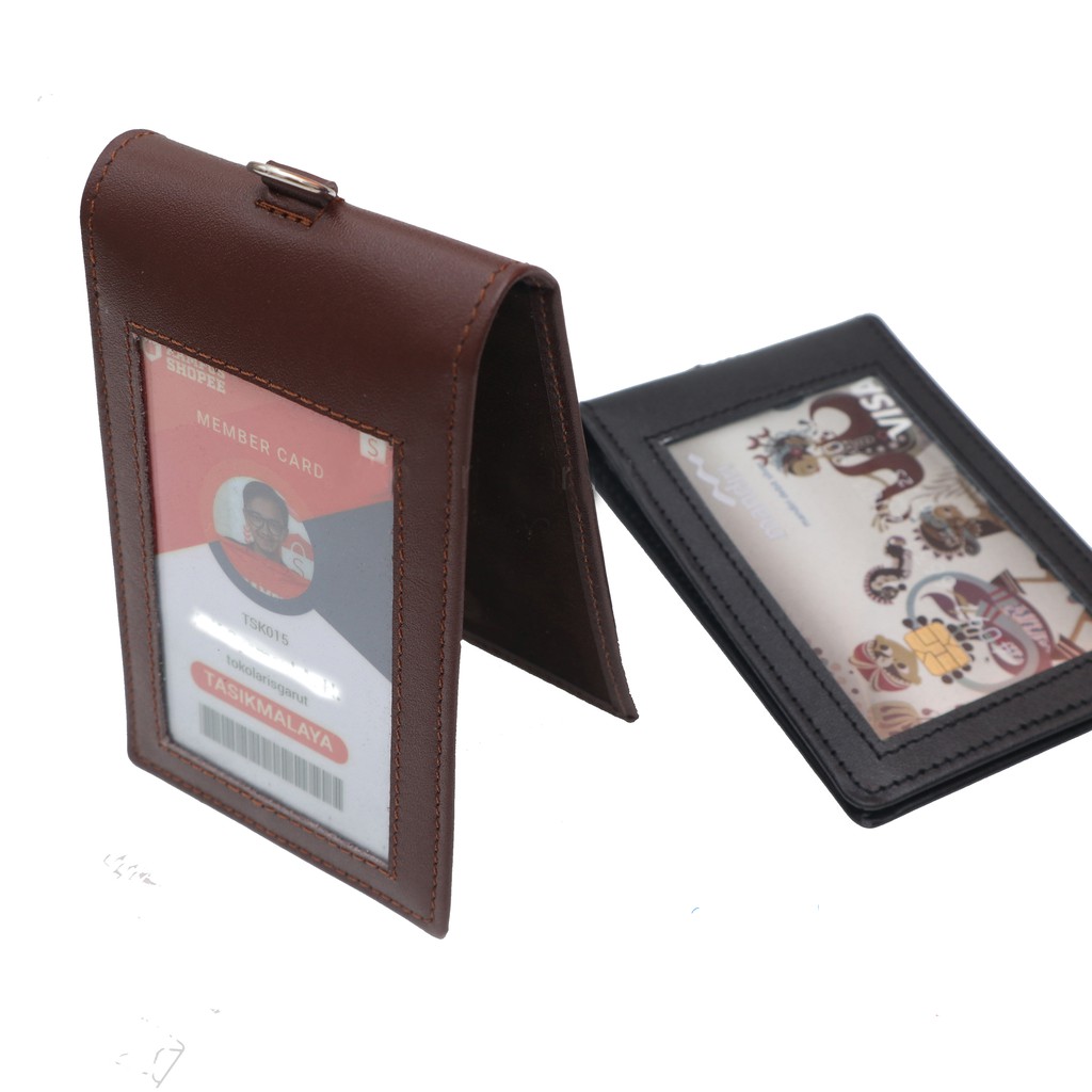 

Nametag Kulit Sapi Asli Magnet 2 muka id card holder koper pegawai karyawan pns design template