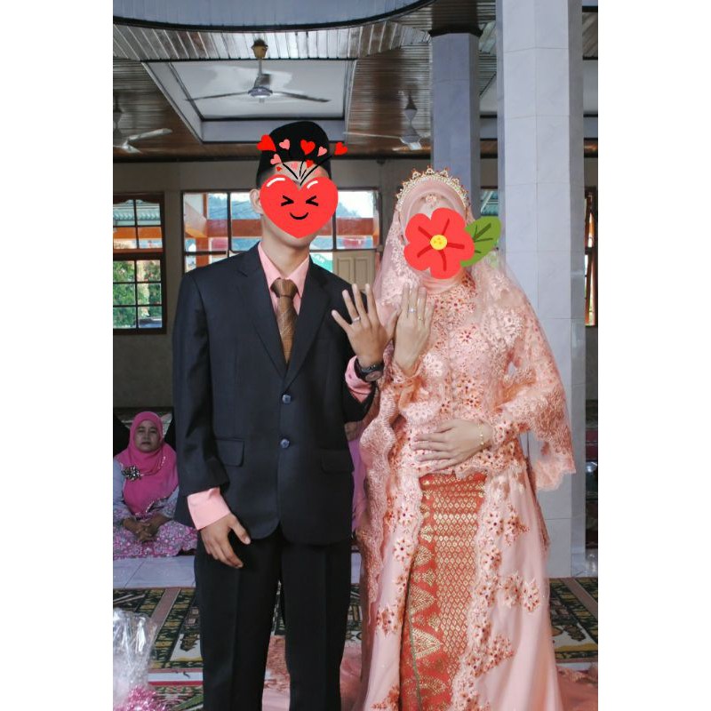 Preloved Kebaya akad nikah saleem payet fullset/ cuma 1x pakai