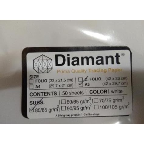 

Kertas Kalkir Diamant A3 80/85 gr