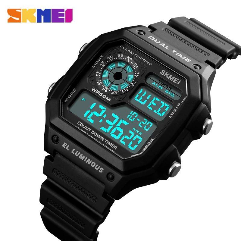 SKMEI 1299 Jam Tangan Pria Digital Dual Time Anti Air WK-SBY