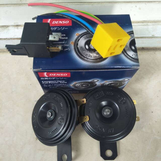 HJK Klakson denso avanza set soket dan relay ori original denso 100%