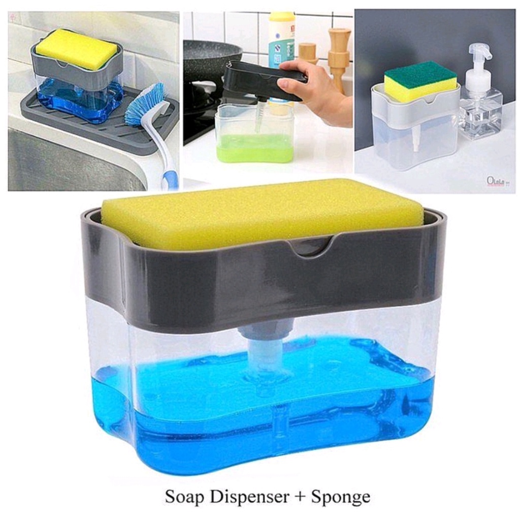 Dispenser Sabun Cuci Piring Spons Soap Pump Holder Spon Dapur