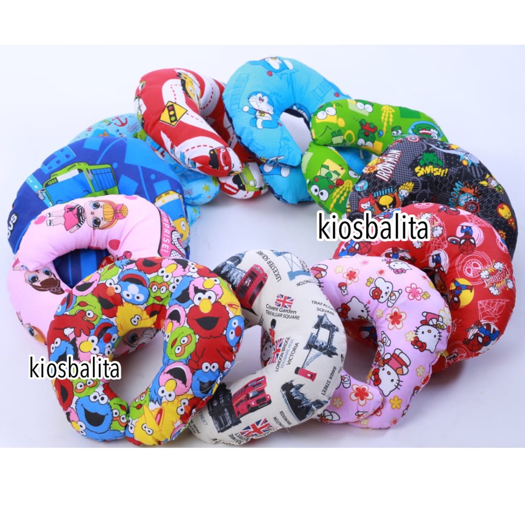 BANTAL LEHER ANAK MOTIF KARAKTER / BANTAL TRAVELLING/ BANTAL MOBIL /  BANTAL TIDUR ANAK/NECK PILLOW