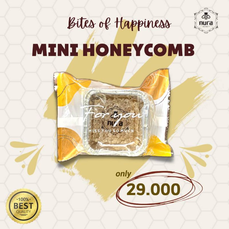 

MINI HONEYCOMB 80gram / Sarang Madu Melifera/ Sarang madu asli murni / nurahoney / Nura Honey