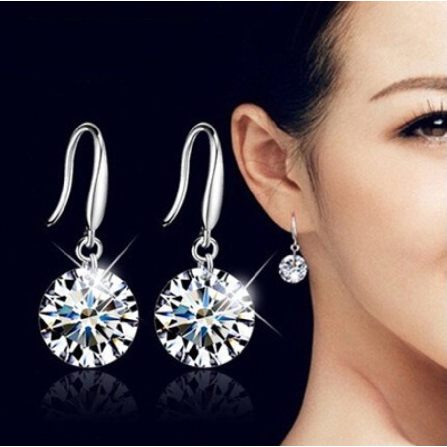 Anting Gantung E142 HOOK DIAMOND Gaya Korea Fashion Kristal Women Earring Aksesoris Giwang Wanita