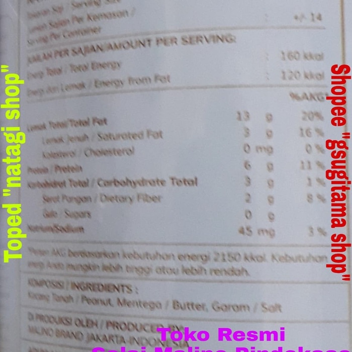 

SELAI- SELAI KACANG MALINO DIET KETO SUPER CHUNCK 500GRAM -SELAI.