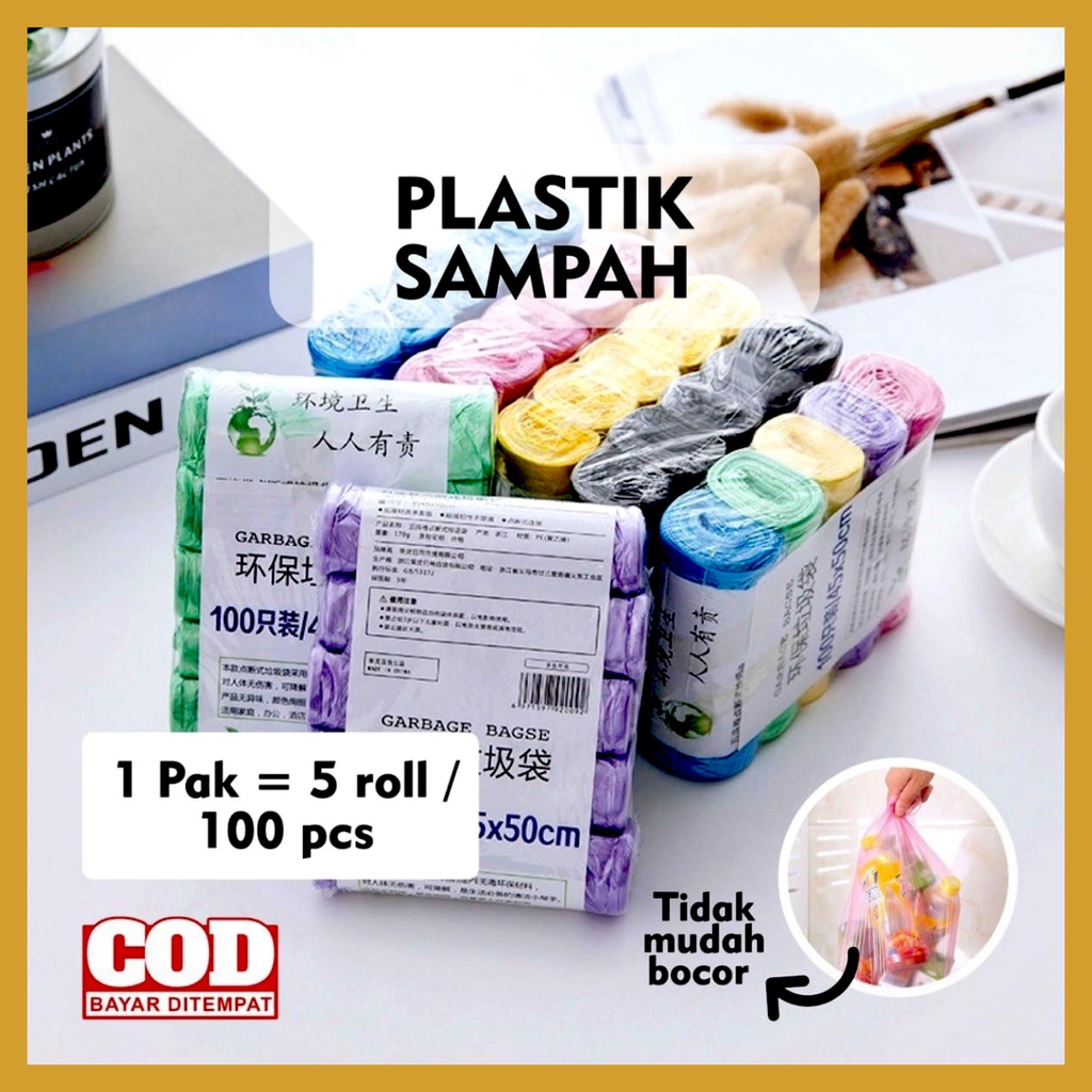 Kantong Plastik Sampah Roll Gulungan Kantong Sampah Rumah Tangga Kantong Plastik Kresek Serbaguna 1 Pack Isi 5Pcs