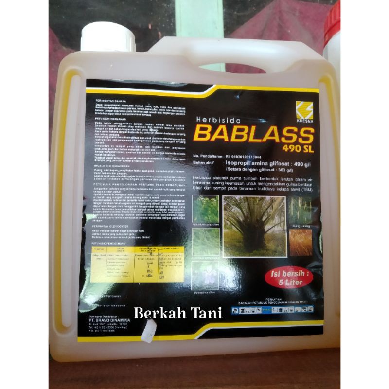 Bablas 490 SL Herbisida Sistemik 5 Liter/Obat Rumput/Obat Pembasmi Gulma Tanaman 5 Liter